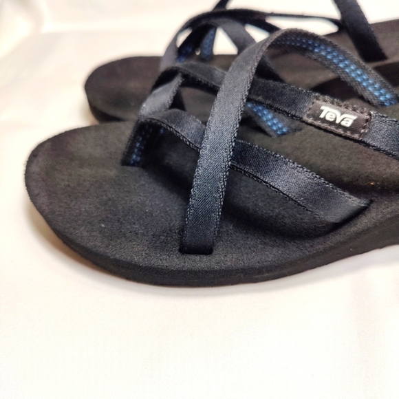 TEVA Mush Mandalyn Wedge Ola 2 Slip On Black Blue Women's Sandals Size 11 - Picture 4 of 10